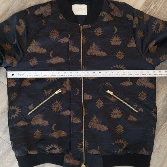 Scotch & Soda Amsterdam Jacquard Bomber Jacket Size XXL Navy Gold Moon Stars - Picture 14 of 16